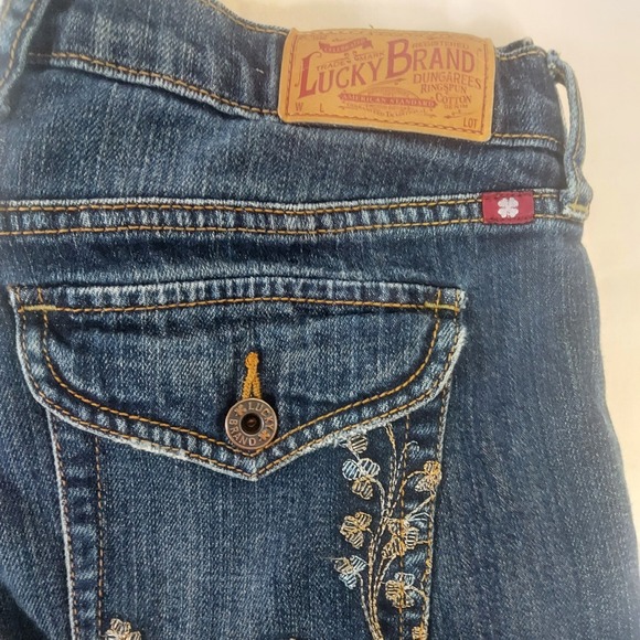 Lucky Brand‎ Delair Classic Rider Jeans Women Size 8 Bootcut Embroidered Pockets - Picture 7 of 9